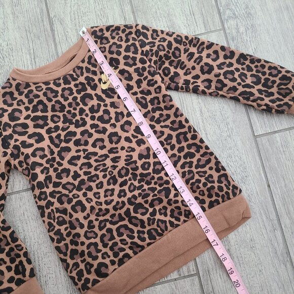 Nike Toddler Girls Leopard Print Crewneck Sweatshirt Brown Size 3T - Picture 7 of 9